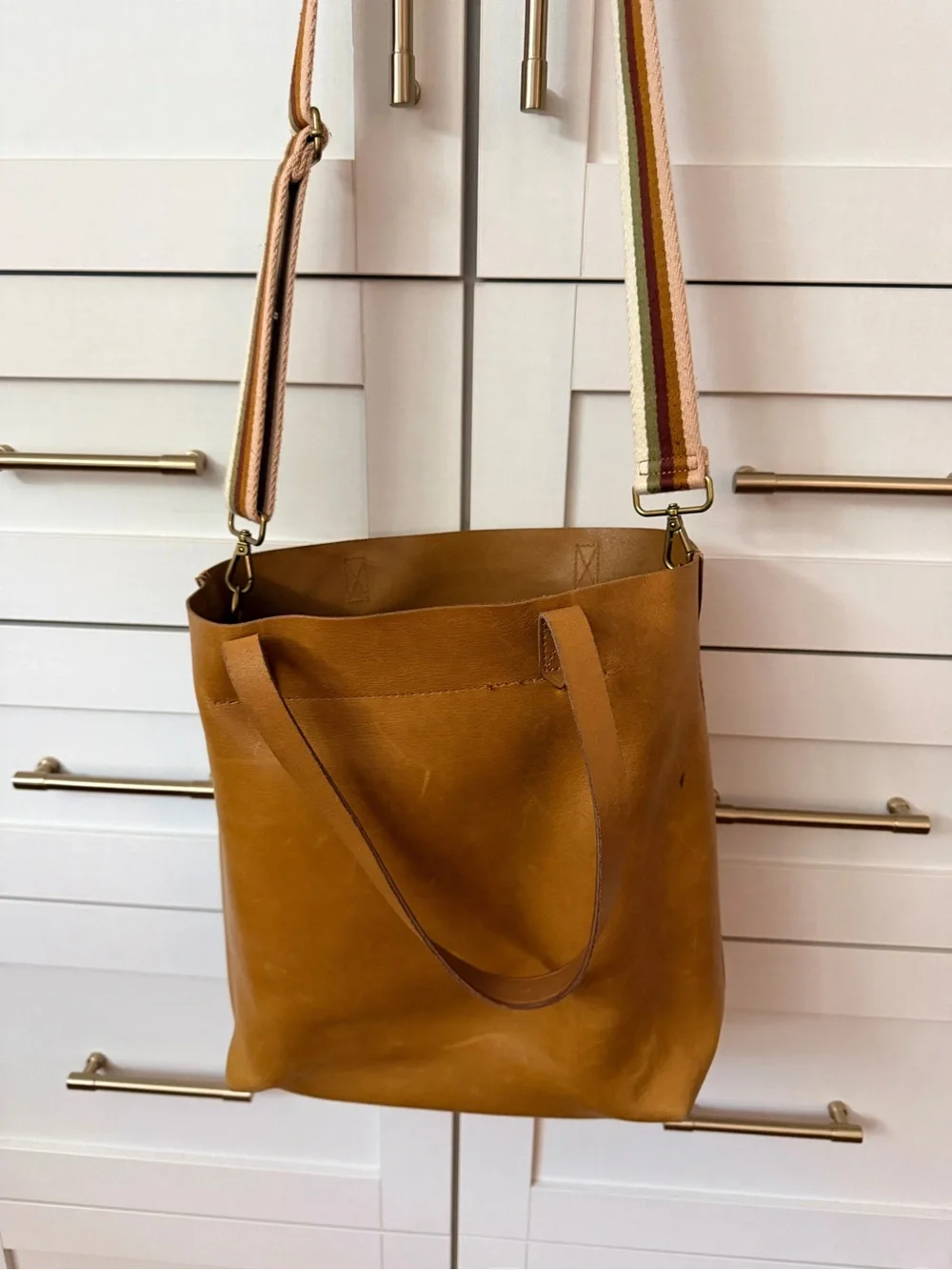 Madewell medium Tote in mustard Leather